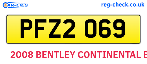 PFZ2069 are the vehicle registration plates.