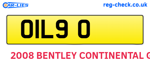 OIL90 are the vehicle registration plates.