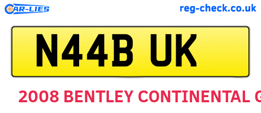 N44BUK are the vehicle registration plates.