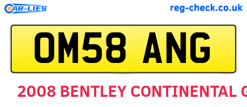 OM58ANG are the vehicle registration plates.