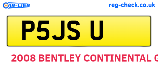 P5JSU are the vehicle registration plates.