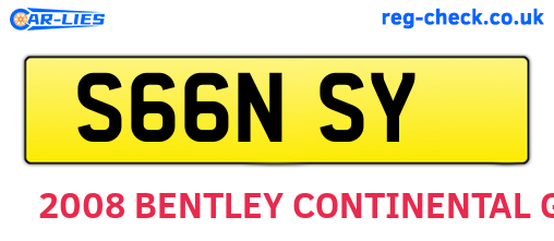 S66NSY are the vehicle registration plates.