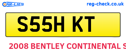 S55HKT are the vehicle registration plates.
