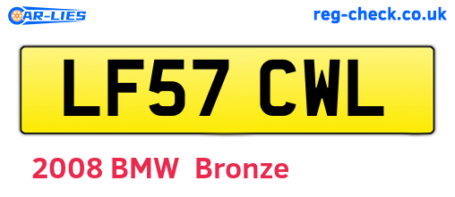 LF57CWL are the vehicle registration plates.