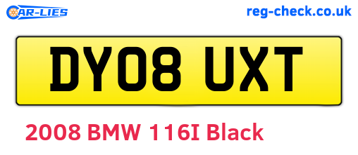 DY08UXT are the vehicle registration plates.