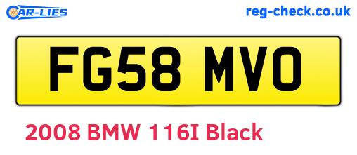 FG58MVO are the vehicle registration plates.