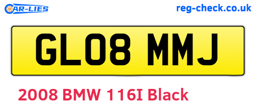 GL08MMJ are the vehicle registration plates.