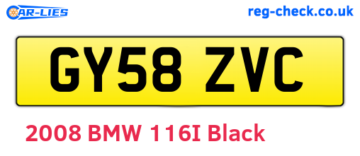 GY58ZVC are the vehicle registration plates.