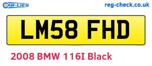 LM58FHD are the vehicle registration plates.