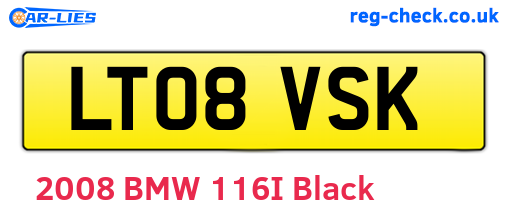 LT08VSK are the vehicle registration plates.