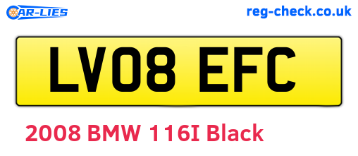 LV08EFC are the vehicle registration plates.