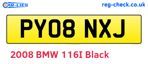PY08NXJ are the vehicle registration plates.