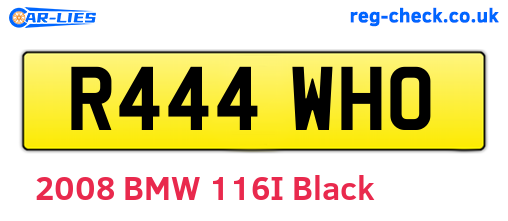 R444WHO are the vehicle registration plates.