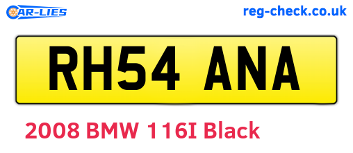RH54ANA are the vehicle registration plates.