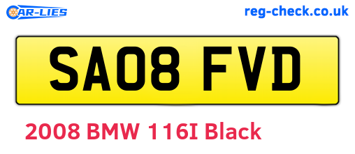 SA08FVD are the vehicle registration plates.