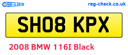 SH08KPX are the vehicle registration plates.