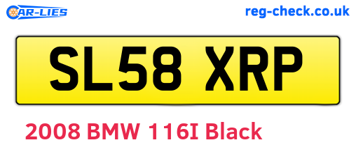 SL58XRP are the vehicle registration plates.