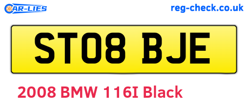 ST08BJE are the vehicle registration plates.