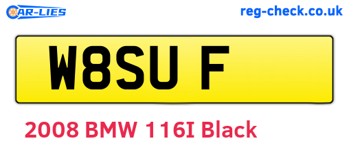 W8SUF are the vehicle registration plates.