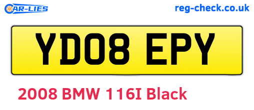 YD08EPY are the vehicle registration plates.