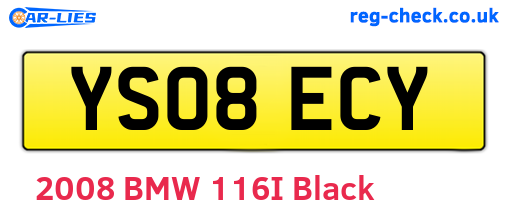 YS08ECY are the vehicle registration plates.