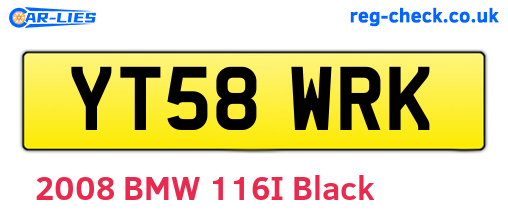 YT58WRK are the vehicle registration plates.