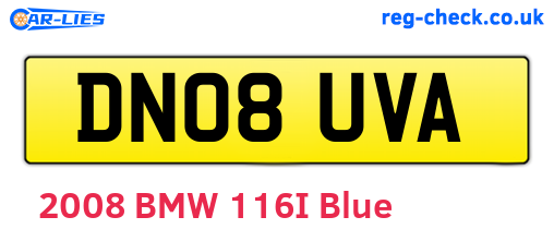 DN08UVA are the vehicle registration plates.
