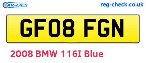 GF08FGN are the vehicle registration plates.