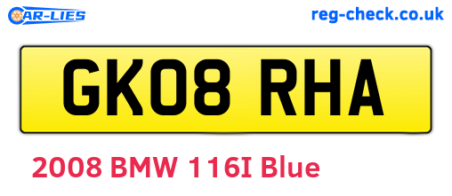 GK08RHA are the vehicle registration plates.