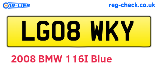 LG08WKY are the vehicle registration plates.
