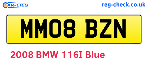 MM08BZN are the vehicle registration plates.