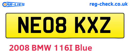 NE08KXZ are the vehicle registration plates.