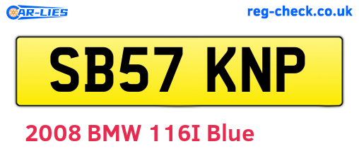 SB57KNP are the vehicle registration plates.