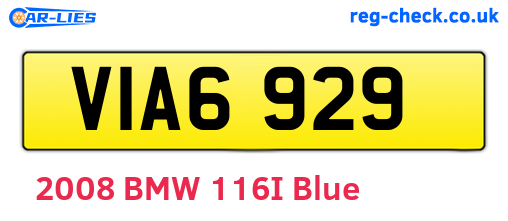 VIA6929 are the vehicle registration plates.