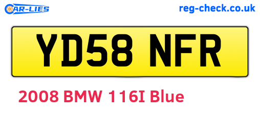 YD58NFR are the vehicle registration plates.