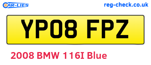 YP08FPZ are the vehicle registration plates.