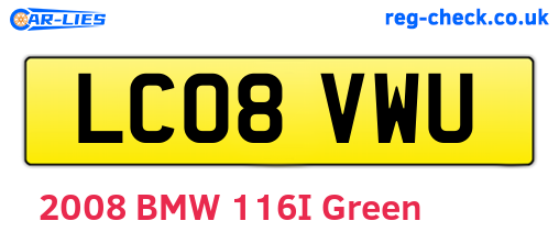 LC08VWU are the vehicle registration plates.