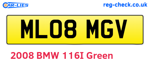 ML08MGV are the vehicle registration plates.