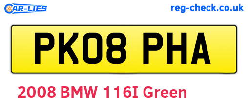 PK08PHA are the vehicle registration plates.