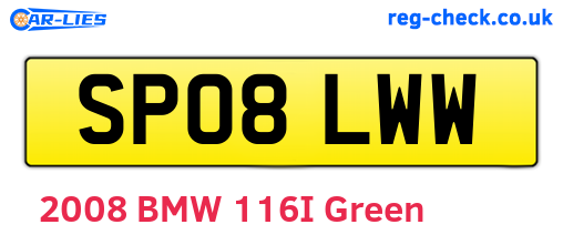 SP08LWW are the vehicle registration plates.