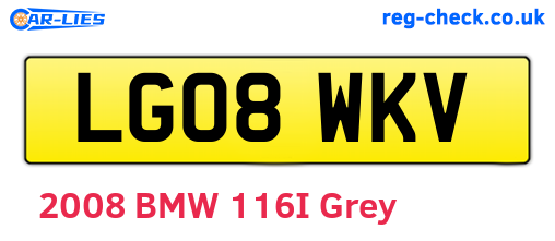 LG08WKV are the vehicle registration plates.