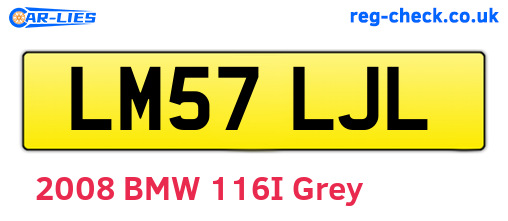 LM57LJL are the vehicle registration plates.