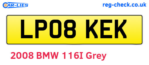 LP08KEK are the vehicle registration plates.