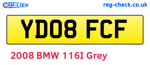 YD08FCF are the vehicle registration plates.