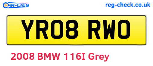 YR08RWO are the vehicle registration plates.