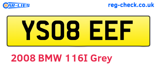 YS08EEF are the vehicle registration plates.
