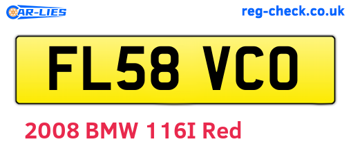 FL58VCO are the vehicle registration plates.