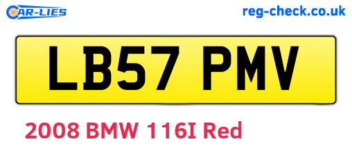 LB57PMV are the vehicle registration plates.