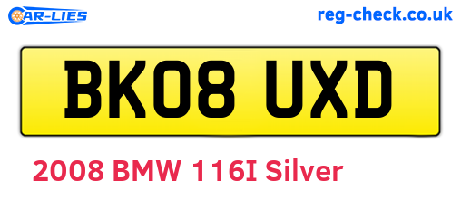 BK08UXD are the vehicle registration plates.