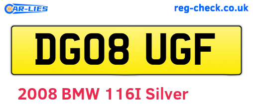 DG08UGF are the vehicle registration plates.